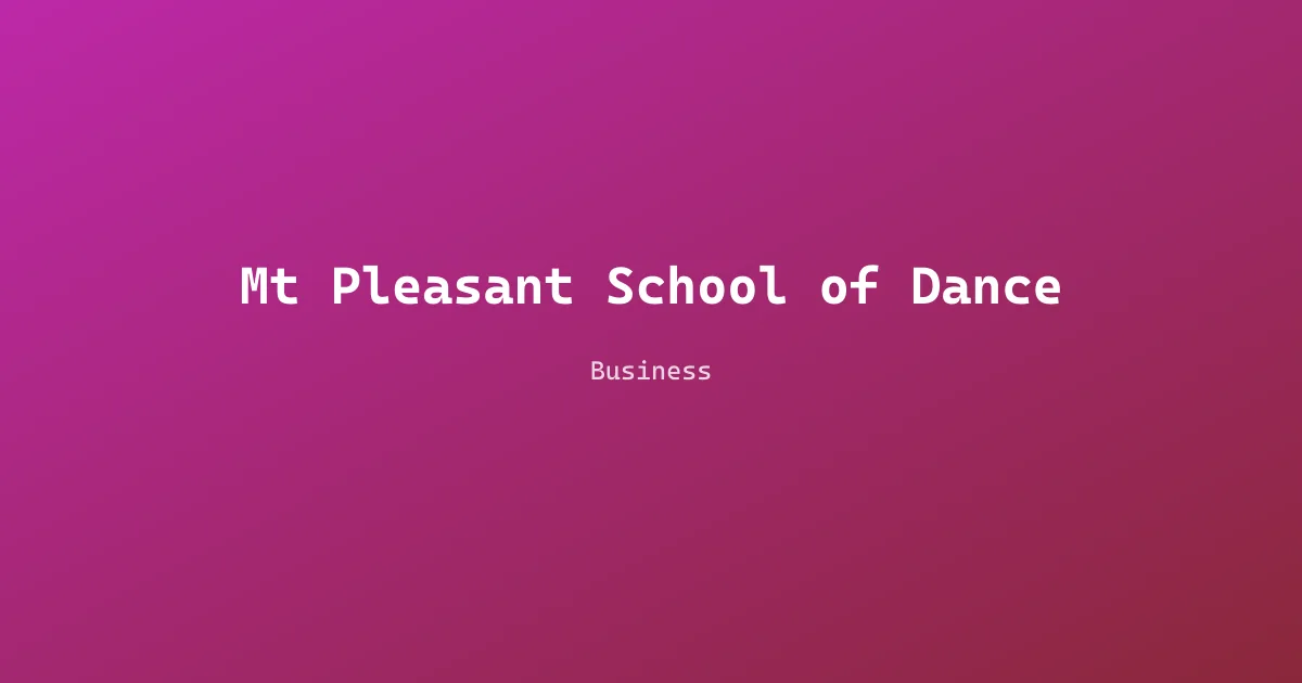 Mt Pleasant School of Dance